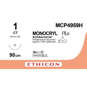 Monocryl Plus violet 1, CT naald, MCP4959H, 36 stuks