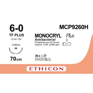 Monocryl Plus violet 6-0, TF PLUS VB naald, MCP9260H, 36 stuks