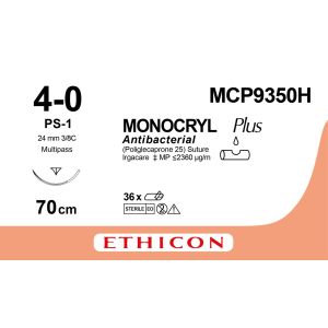 Monocryl Plus ongek. 4-0, PS-1 PRIME MP naald, MCP9350H, 36 stuks
