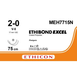 Ethibond Excel groen/wit 2-0, V-5 +8RC PLDGT FRM naald, MEH7715N, 6 stuks