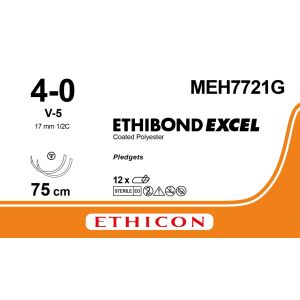 Ethibond Excel groen/wit 4-0, V-5 +8RC PLDGT FRM naald, MEH7721G, 12 stuks