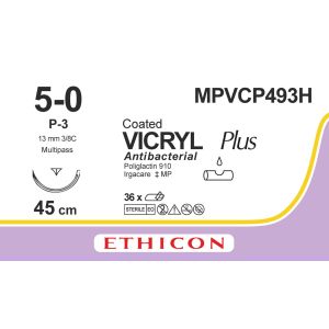 Vicryl Plus ongek. 5-0, P-3 PRIME MP naald, MPVCP493H, 36 stuks