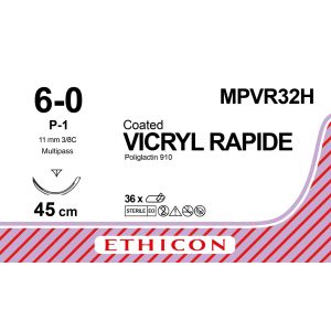 Vicryl Rapide violet 6-0, P-1 PRIME MP naald, MPVR32H, 36 stuks