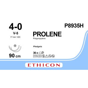 Prolene blauw 4-0, V-5 + SC PLDGT FIRM naald, P8935H, 36 stuks