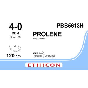 Prolene blauw 4-0, RB-1 naald, PBB5613H, 36 stuks