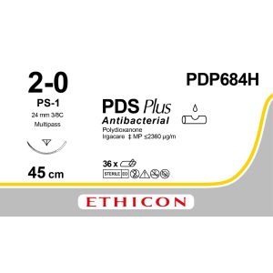 PDS Plus CLR 2-0, PS-1 PRIME MP naald, PDP684H, 36 stuks