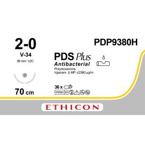 PDS Plus violet 2-0, V-34 naald, PDP9380H, 36 stuks