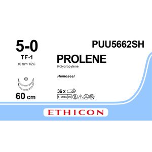 Prolene blauw 5-0, TF-1 naald, PUU5662SH, 36 stuks