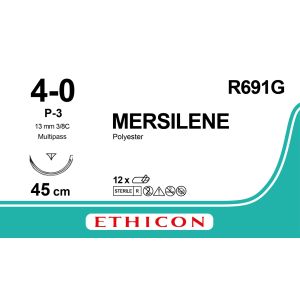 Mersilene wit 4-0, P-3 PRIME MP naald, R691G, 12 stuks