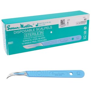 Swann Morton wegwerp scalpels RVS, steriel, nr. 12