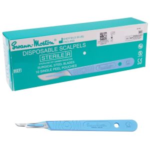 Swann Morton wegwerp scalpels RVS, steriel, nr. 15