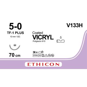 Vicryl gecoat violet 5-0, TF-1 PLUS naald, V133H, 36 stuks