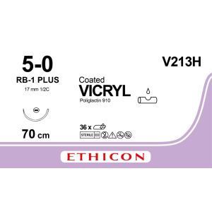 Vicryl gecoat ongekleurd 5-0, RB-1 PLUS naald, V213H, 36 stuks
