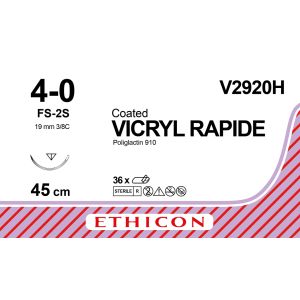 Vicryl Rapide ongekleurd 4-0, FS-2S naald, V2920H, 36 stuks