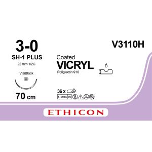 Vicryl violet 3-0, SH-1 PLUS VB naald, V3110H, 36 stuks