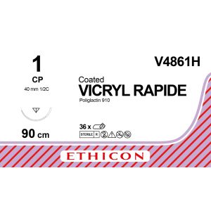 Vicryl Rapide Uc ongekleurd 1, CP naald, V4861H, 36 stuks