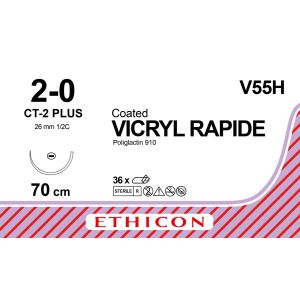 Vicryl Rapide gecoat ongekleurd 2-0, CT-2 PLUS naald, V55H, 36 stuks