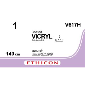 Vicryl violet 1, V617H naald, 36 stuks