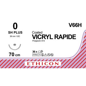 Vicryl Rapide gecoat ongekleurd 0, SH PLUS naald, V66H, 36 stuks