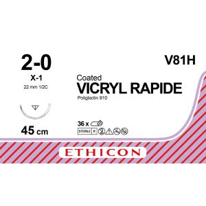 Vicryl Rapide gecoat ongekleurd 2-0, X-1 naald, V81H, 36 stuks