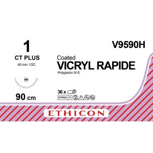 Vicryl Rapide ongekleurd 1, CT PLUS naald, V9590H, 36 stuks