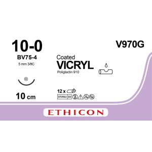 Vicryl Uc Mono violet 10-0, BV75-4 naald, V970G, 12 stuks