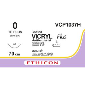 Vicryl Plus gecoat violet 0, TE PLUS naald, VCP1037H, 36 stuks