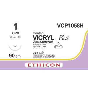 Vicryl Plus gecoat violet 1, CPX naald, VCP1058H, 36 stuks