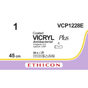 Vicryl Plus violet 1, VCP1228E, 24 stuks