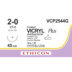 Vicryl Plus gecoat violet 2-0, CT-2 CR naald, VCP2544G, 12 stuks