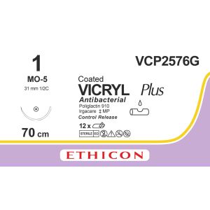 Vicryl Plus violet 1, MO-5 CR naald, VCP2576G, 12 stuks