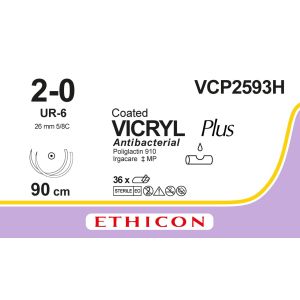 Vicryl Plus violet 2-0, UR-6 naald, VCP2593H, 36 stuks