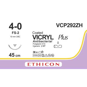 Vicryl Plus ongekleurd gecoat 4-0, FS-2 naald, VCP292ZH, 36 stuks
