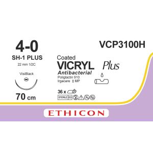 Vicryl Plus violet 4-0, SH-1 PLUS VB naald, VCP3100H, 36 stuks