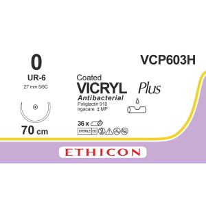 Vicryl Plus violet gecoat 0, UR-6 naald, VCP603H, 36 stuks