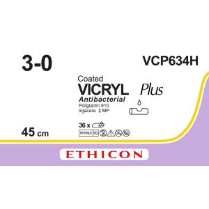 Vicryl Plus violet 3-0, VCP634H, 36 stuks