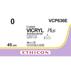 Vicryl Plus violet 0, VCP636E, 24 stuks