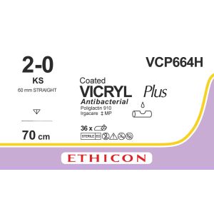 Vicryl Plus ongekleurd 2-0, KS naald, VCP664H, 36 stuks