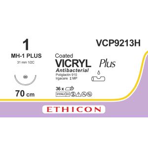 Vicryl Plus gecoat violet 1, MH-1 PLUS naald, VCP9213H, 36 stuks