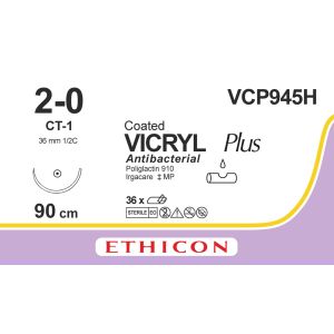 Vicryl Plus violet gecoat 2-0, CT-1 naald, VCP945H, 36 stuks
