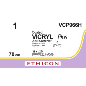 Vicryl Plus ongekleurd gecoat 1-0, VCP966H, 36 stuks