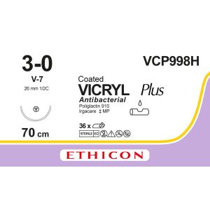 Vicryl Plus violet 3-0, V-7 naald, VCP998H, 36 stuks