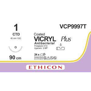Vicryl Plus violet 1, CTD naald, VCP9997T, 24 stuks