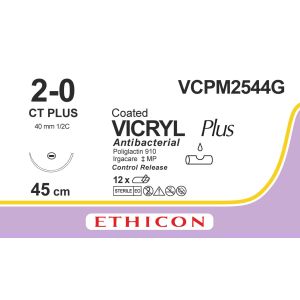 Vicryl Plus violet 2, CT PLUS C-R naald, VCPM2544G, 12 stuks