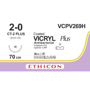 Vicryl Plus gecoat ongek. 2-0, CT-2 PLUS naald, VCPV269H, 36 stuks