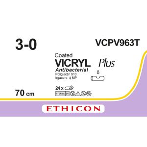 Vicryl Plus ongekleurd 3-0, VCPV963T, 24 stuks