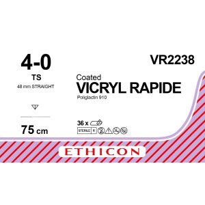 Vicryl Rapide ongekleurd 4-0, TS naald, VR2238, 36 stuks