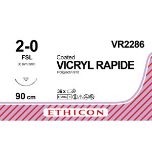 Vicryl Rapide ongekleurd 2-0, FSL naald, VR2286, 36 stuks