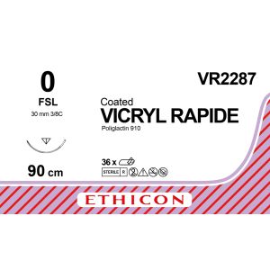 Vicryl Rapide ongekleurd 0, FSL naald, VR2287, 36 stuks