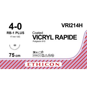 Vicryl Rapide ongekleurd 4-0, RB-1 PLUS naald, VRI214H, 36 stuks